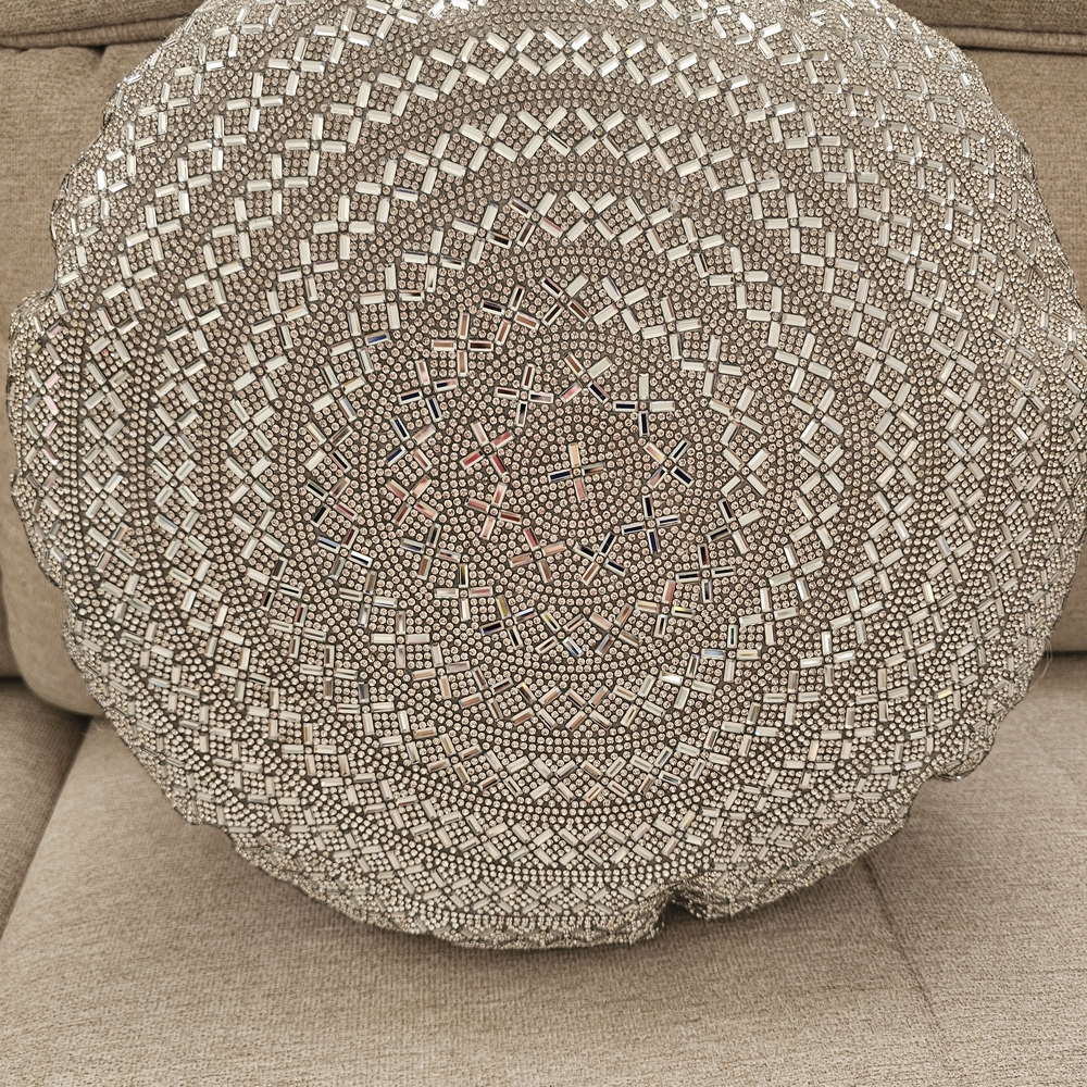 Sparkles Home Round Rhinestone Pillow